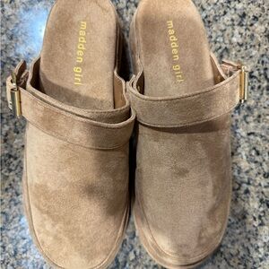 Madden Girl Brown Suede Mules